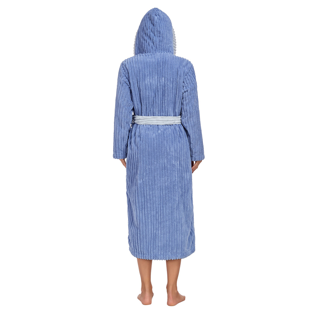 RONGTAI Luxury Plush Absorbency Robe For Women Extra Long Fleece Bathrobe With Hood & Pockets Warm Terry Cloth Loungewear