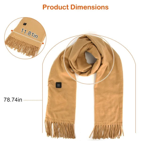 Electric Heated Winter Scarf USB Heating Neck Wrap Unisex Heated