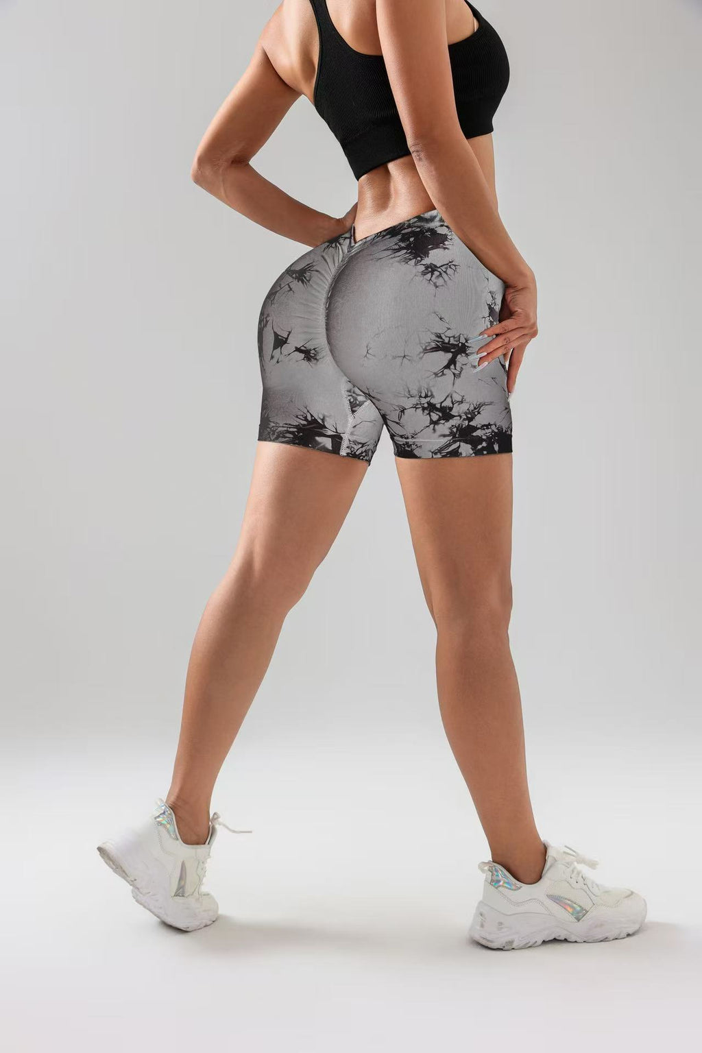 4 PACK Women Workout Shorts Tie Dye Womens Gym Scrunch Butt Lifting Workout Shorts