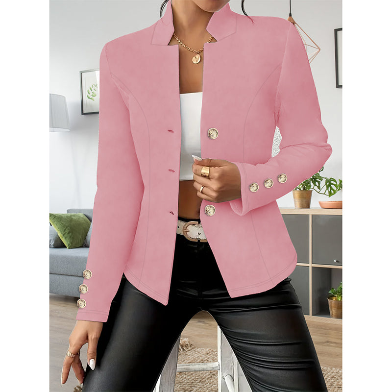Women Casual Blazers Long Sleeve Business Outerwear Slim Fitting Single Breasted Jacket