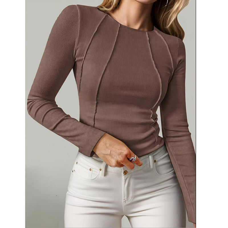 Women Long Sleeve T Shirts Crewneck Slim Fit Tops Going Out Fall Fashion Basic Tee