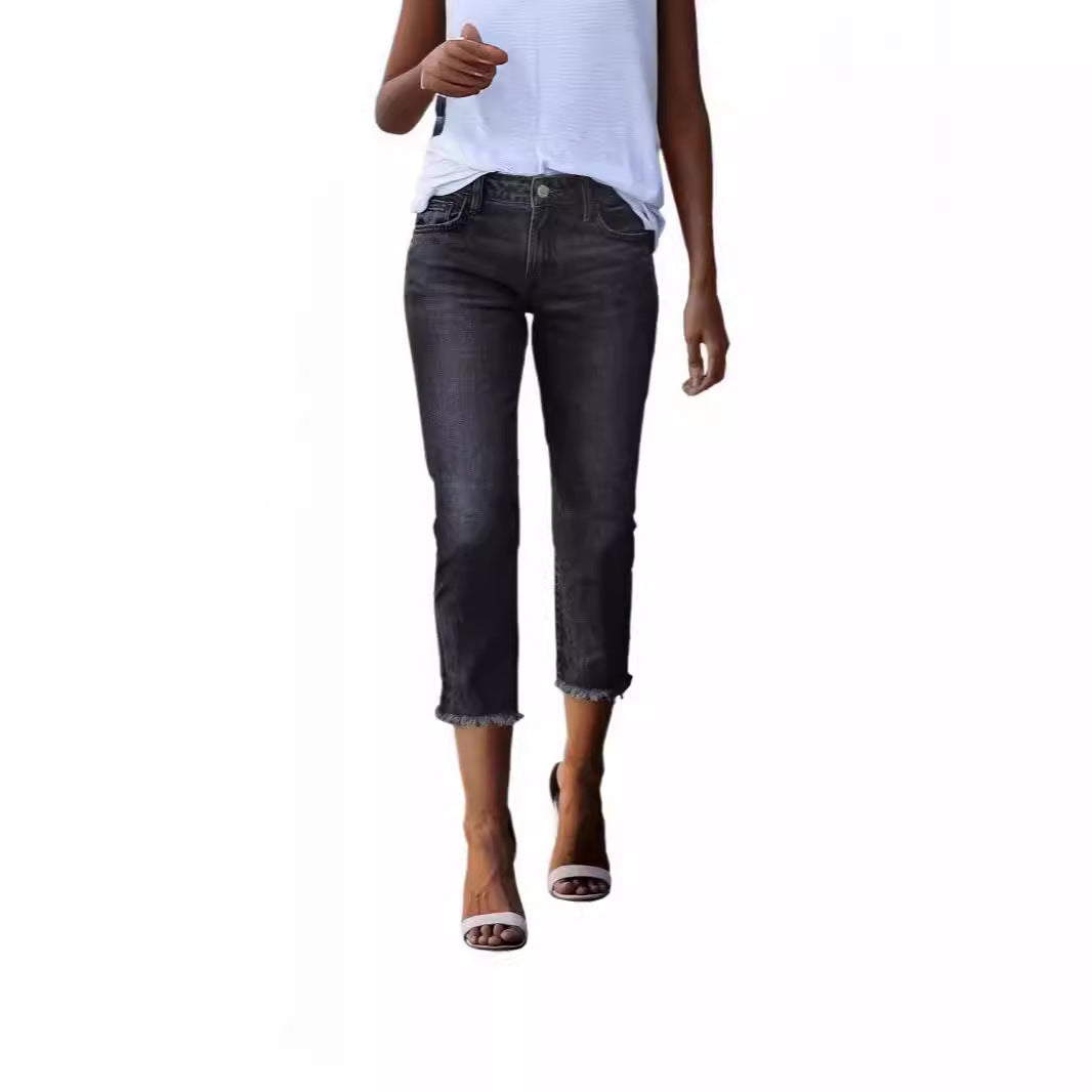 Fashionable Retro Slim-fit Stretch Jeans For Women