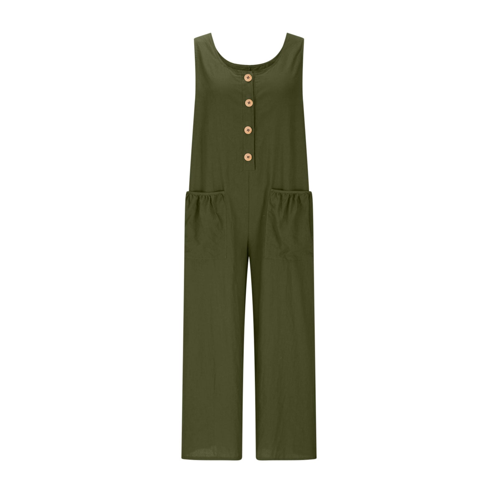 Women's Elegant Wide-Leg Jumpsuit - Button Front Formal & Casual Romper, Lightweight Wear