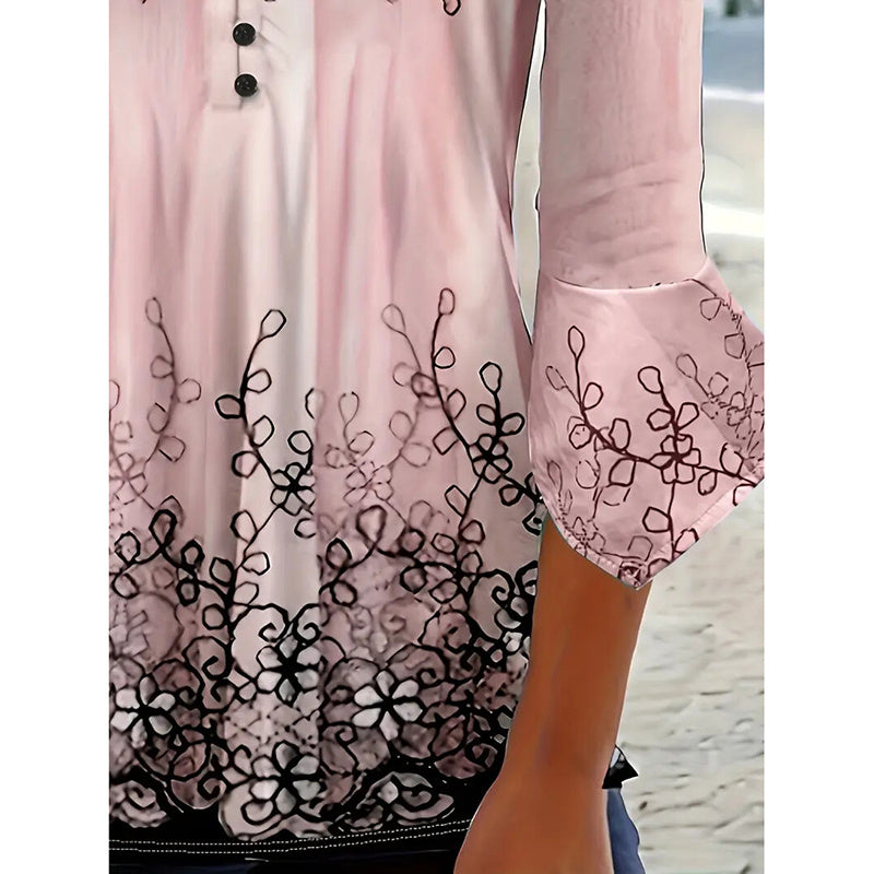 Women's V Neck 3 4 Sleeve T Shirts Button Front Dressy Casual Tees Shirt Tunic Blouses