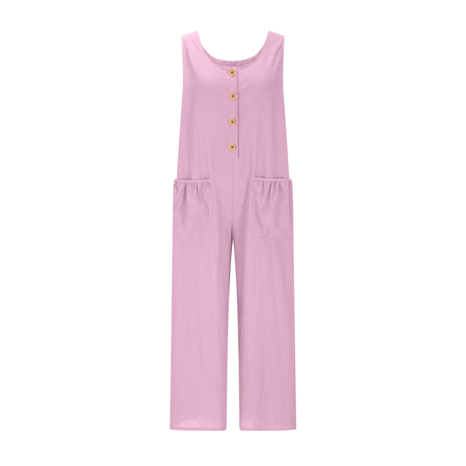 Women's Elegant Wide-Leg Jumpsuit - Button Front Formal & Casual Romper, Lightweight Wear
