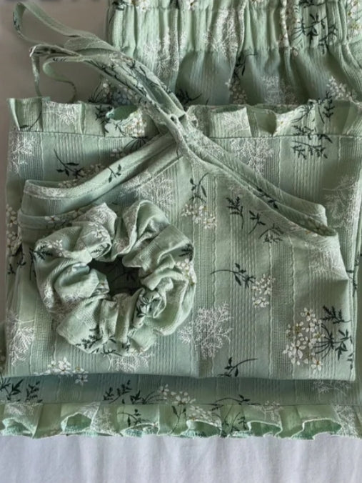 Two-Piece Women'S Outfit, Crafted Loungewear Collection, New Shades Introduced, Lounge Sets, Pajama Gift Collection For Ladies, Floral Loungewear