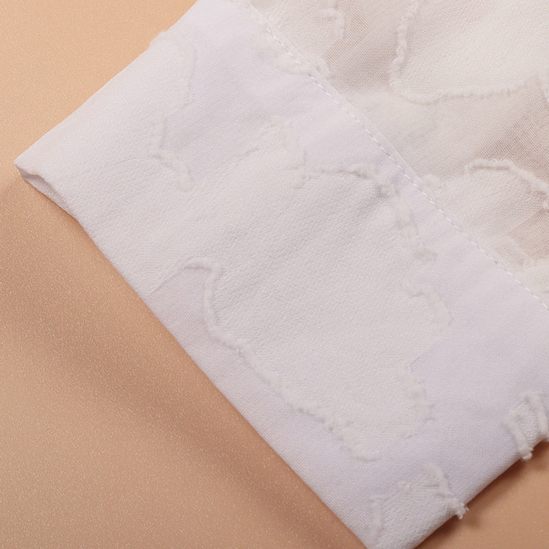 Womens Casual Sheer Button Down Shirts Long Sleeve V Neck Jacquard Blouses Tops