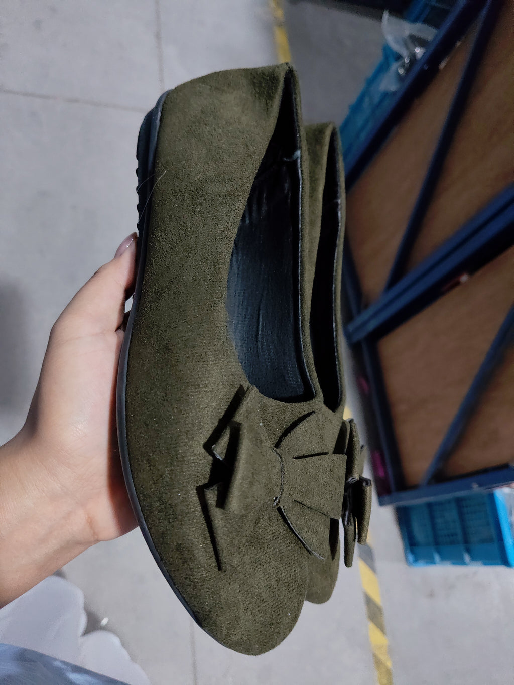 Rubber Plus Size Flat Casual Shoes Women Suede Bow Round Head Gommino