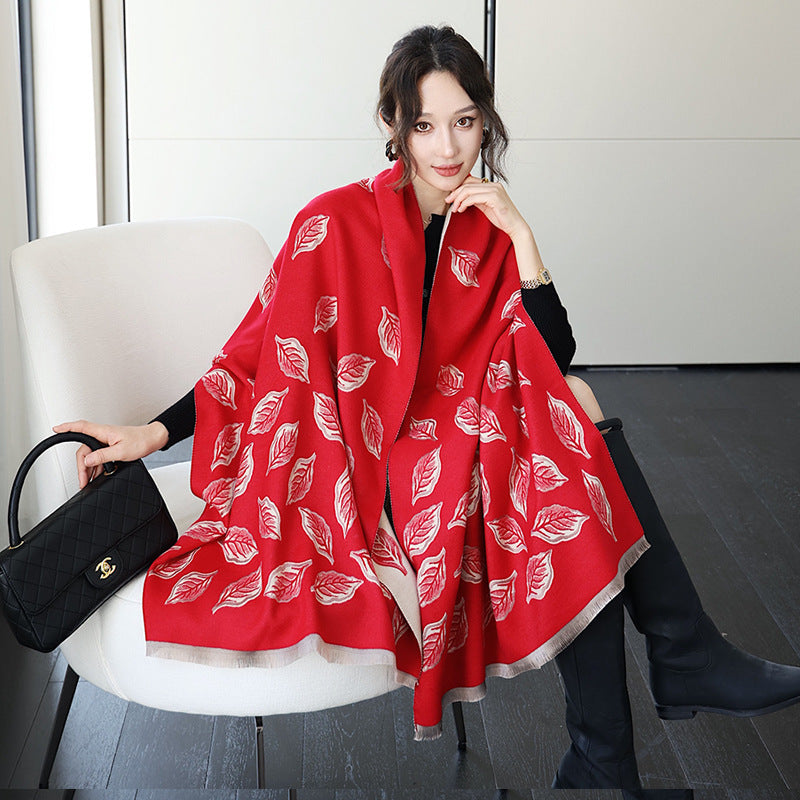 Female Versatile Fashion Thickened Warm Cashmere Scarf