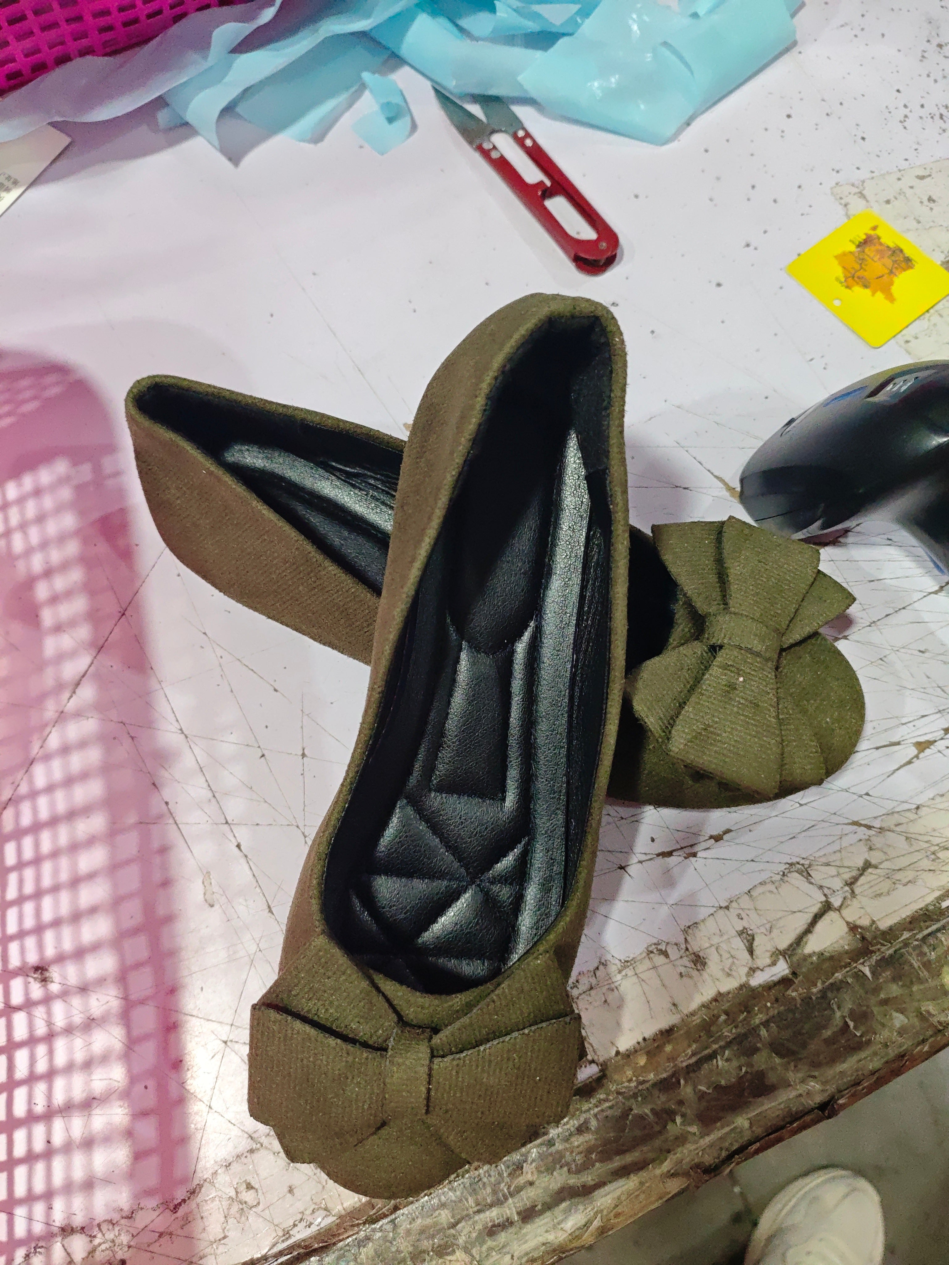 Rubber Plus Size Flat Casual Shoes Women Suede Bow Round Head Gommino