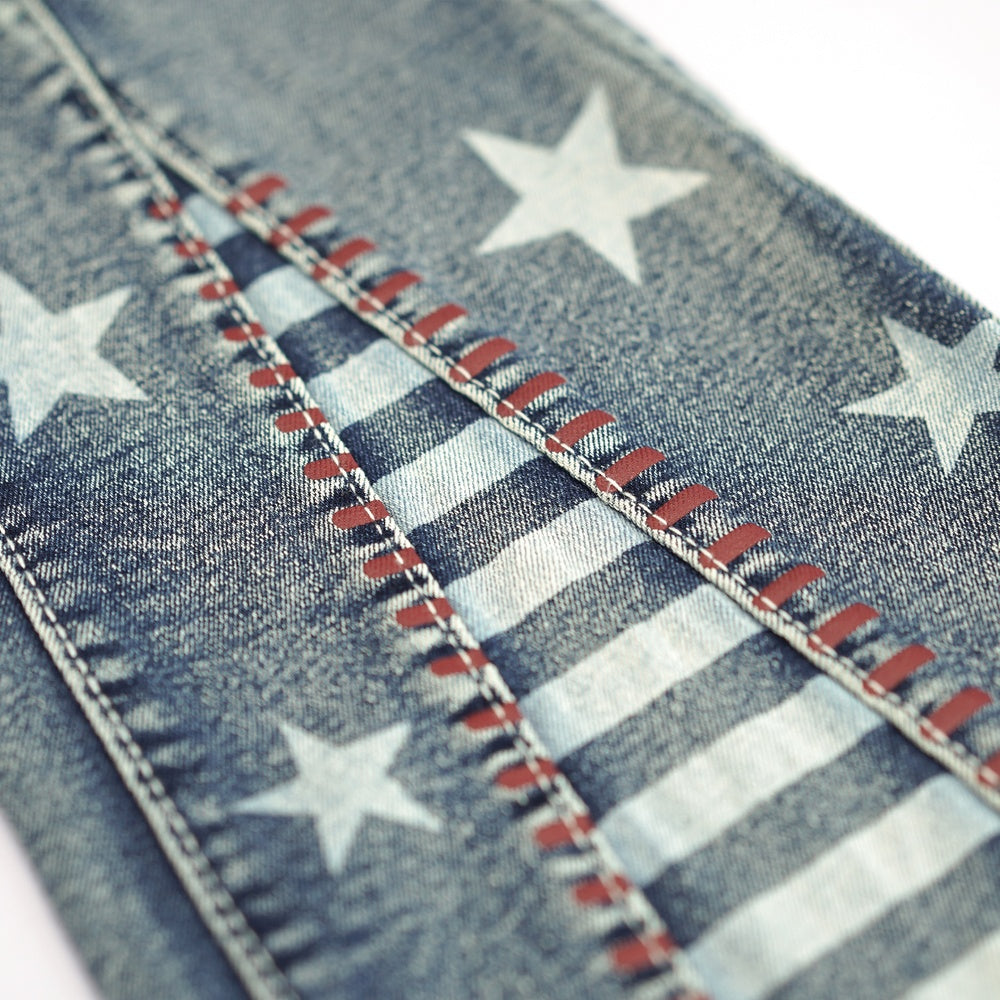 Women High Waisted Star Patchwork Flare 4th Of July Outfits For Women Bell Bottom Denim Pants For Curvy Girls Slim Fit Curve Enhancing Soft Stretch Fabric