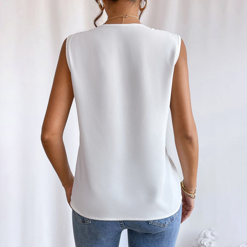 Women's Elegant V Neck Tank Tops Summer Casual Sleeveless Shirts
