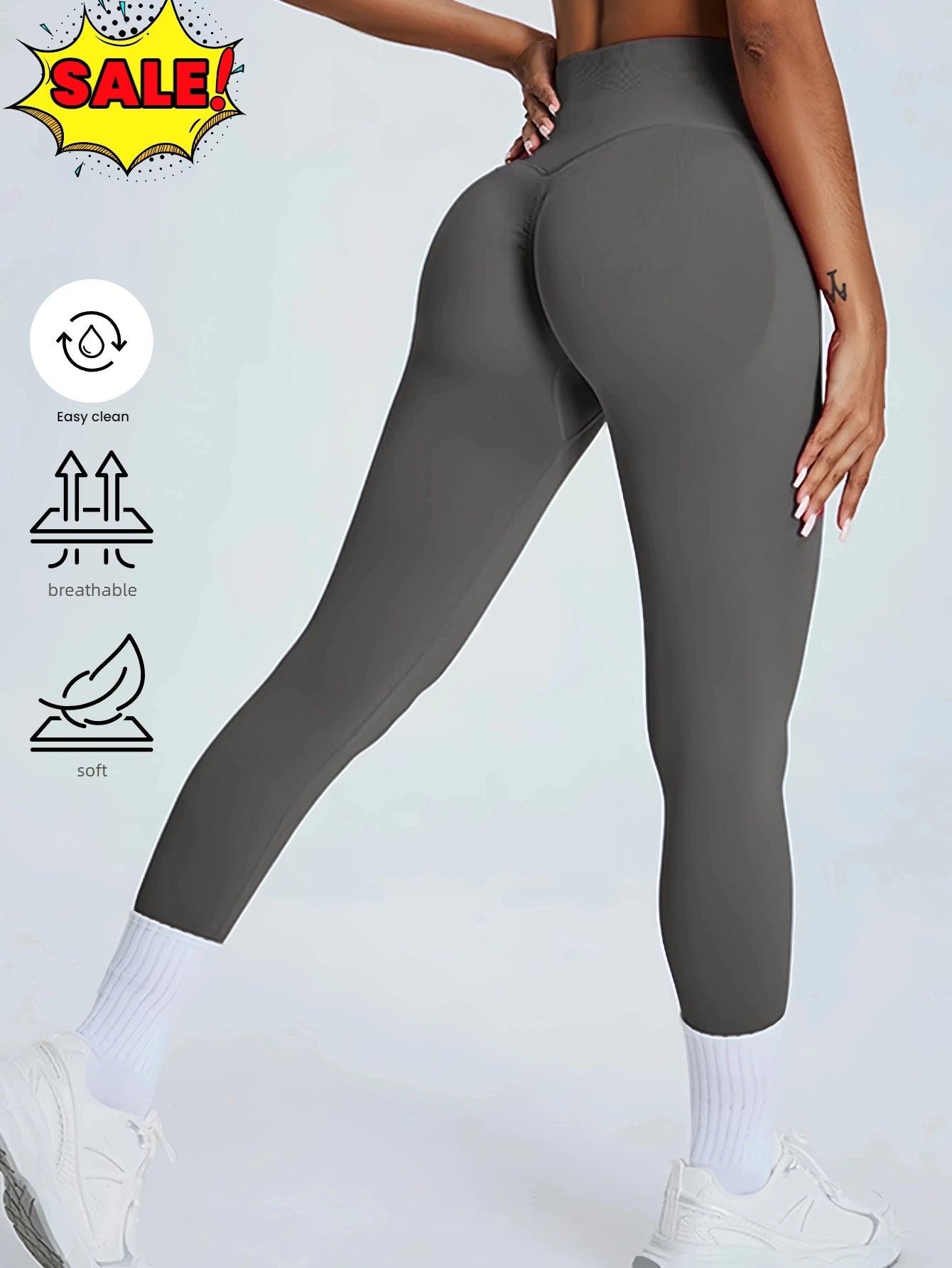 Women's High Waisted Seamless Leggings - Butt Lifting & Tummy Control Yoga Pants, Non-See Through Workout Leggings With Soft Compression, Solid Color Activewear