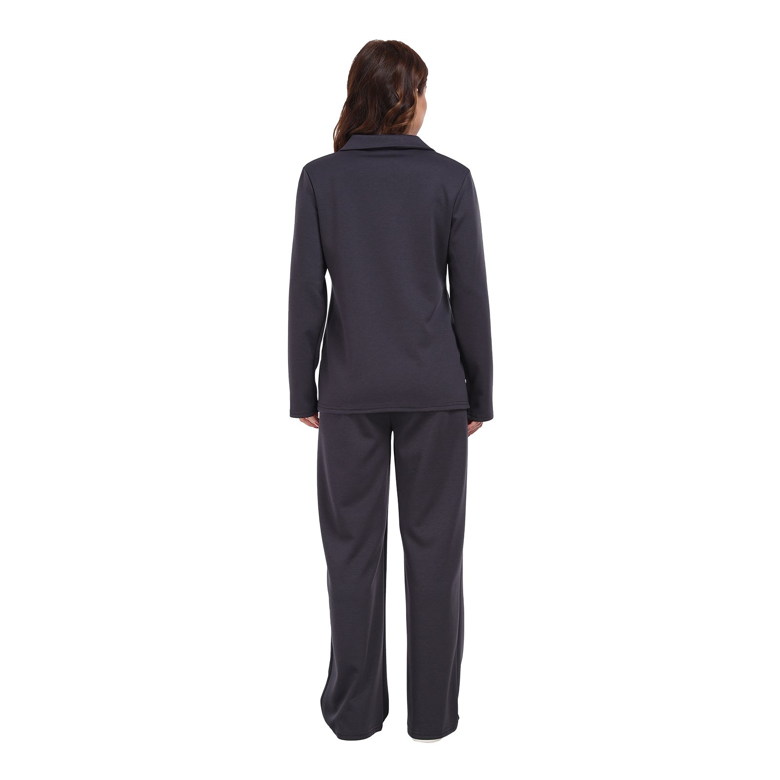 RONGTAI 2 Piece Outfits Sweatsuit For Women Casual Long Sleeve V Neck Pullover Tracksuit Solid Soft Comfy Tracksuits Set
