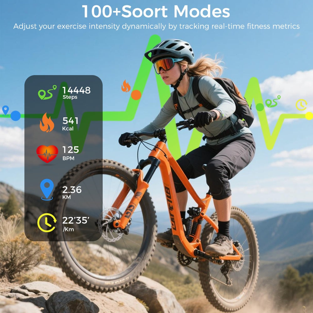 1.95-inch Smartwatch Fitness Tracker With Multiple Exercise Modes