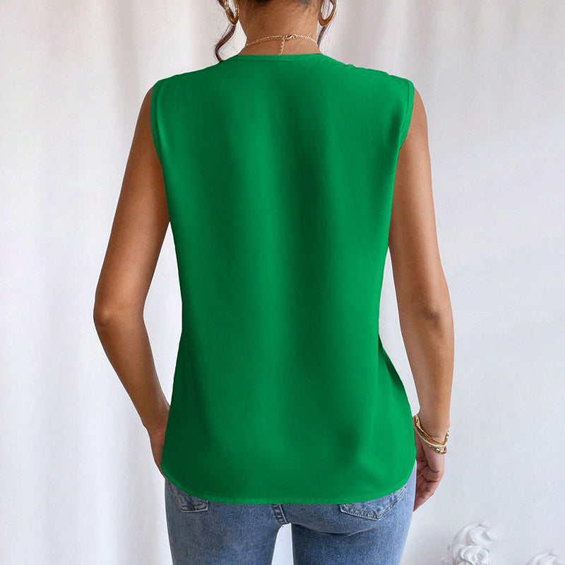 Women's Elegant V Neck Tank Tops Summer Casual Sleeveless Shirts