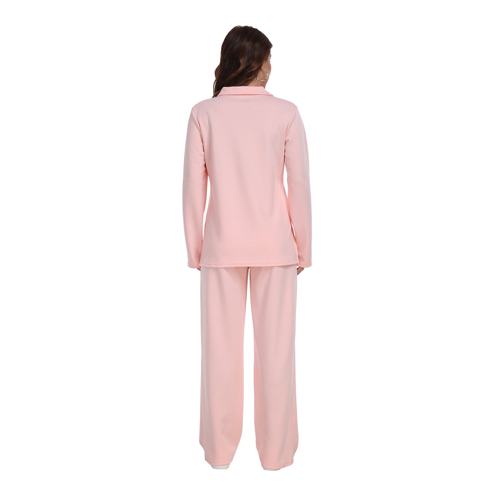 RONGTAI 2 Piece Outfits Sweatsuit For Women Casual Long Sleeve V Neck Pullover Tracksuit Solid Soft Comfy Tracksuits Set