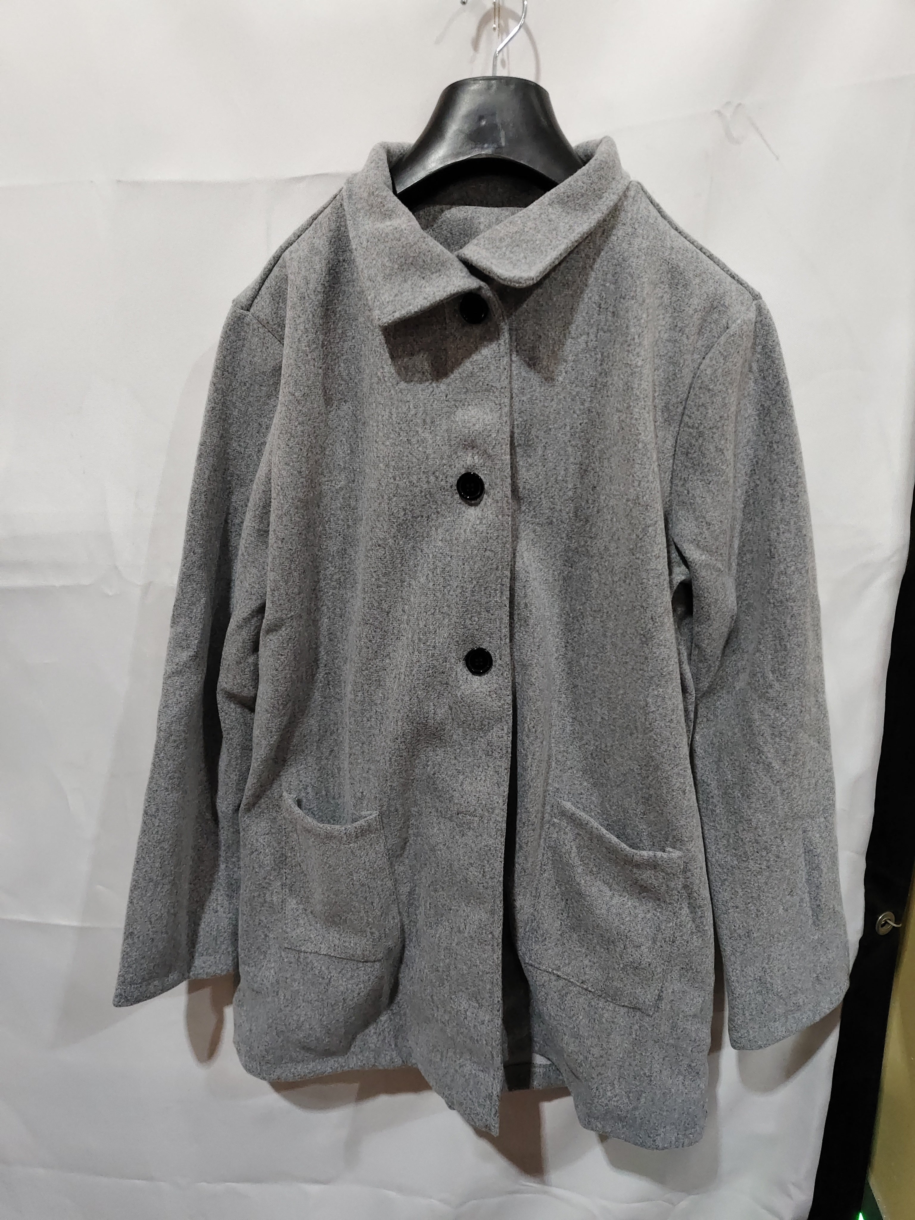 Fashion Stand Collar Woolen Coat With Pockets Fall Winter Casual Button Outwear For Women Clothing