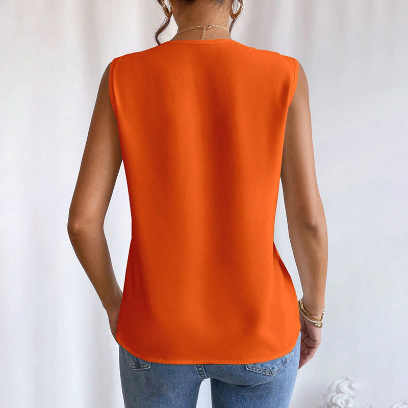 Women's Elegant V Neck Tank Tops Summer Casual Sleeveless Shirts