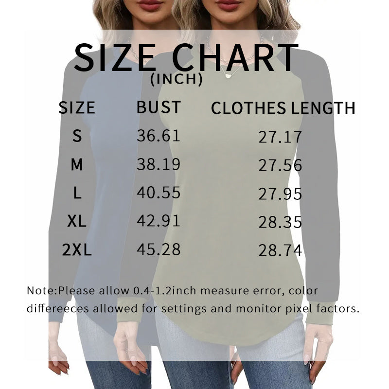 2 Pack Women's Long Sleeve Shirts, Casual Loose Fit Tunic Tops Crew Neck Trendy Tee Solid Color Pullover Shirts