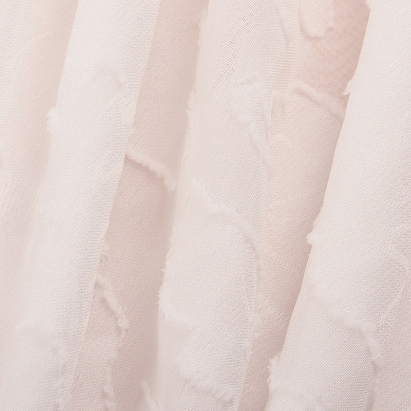 Womens Casual Sheer Button Down Shirts Long Sleeve V Neck Jacquard Blouses Tops